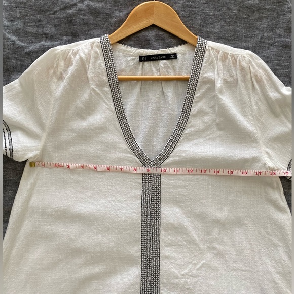 Zara linen tunic with black thread detailing - Picture 5 of 8